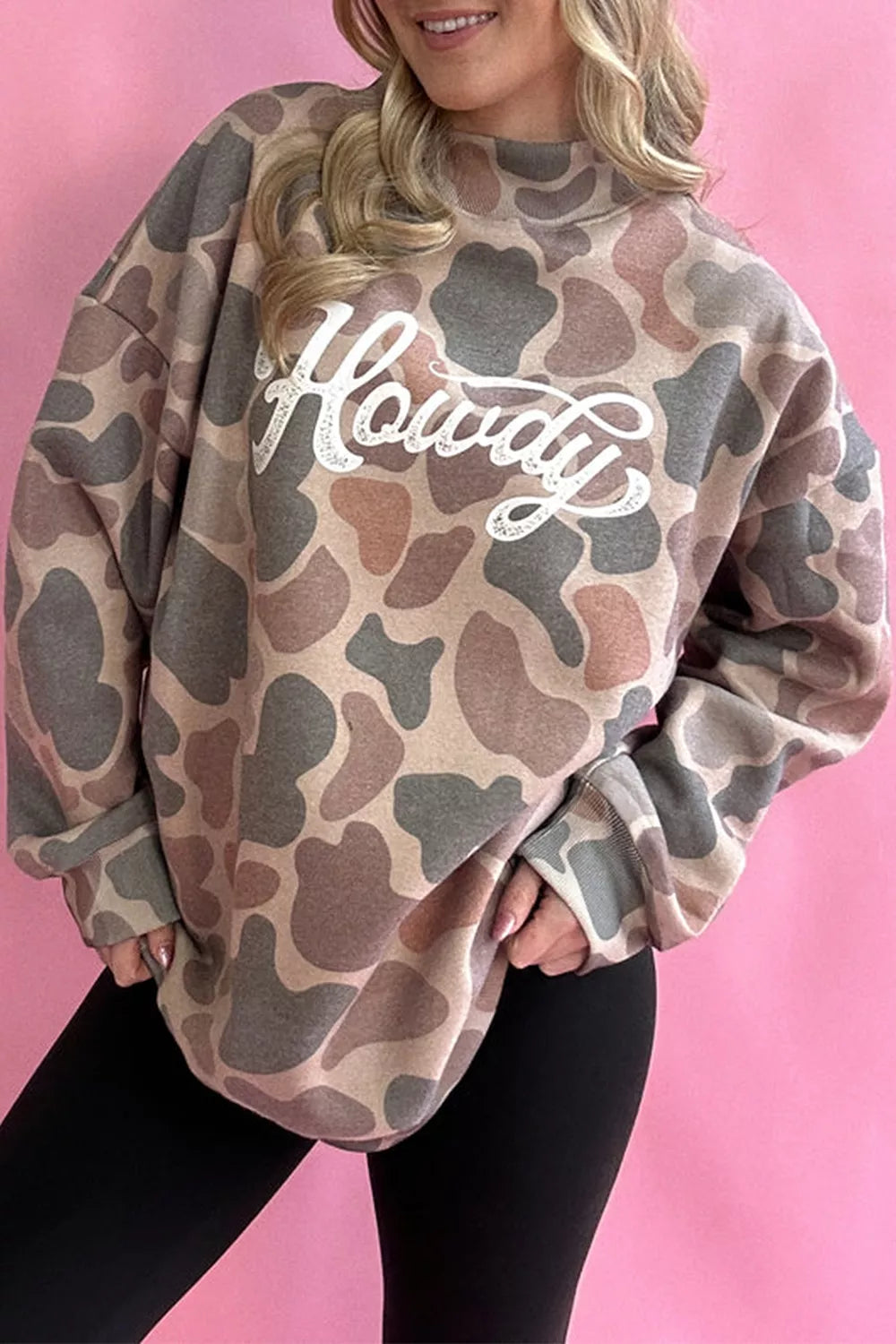Trendsi Plus Size Multicolour Camouflage Western Graphic Sweatshirt -