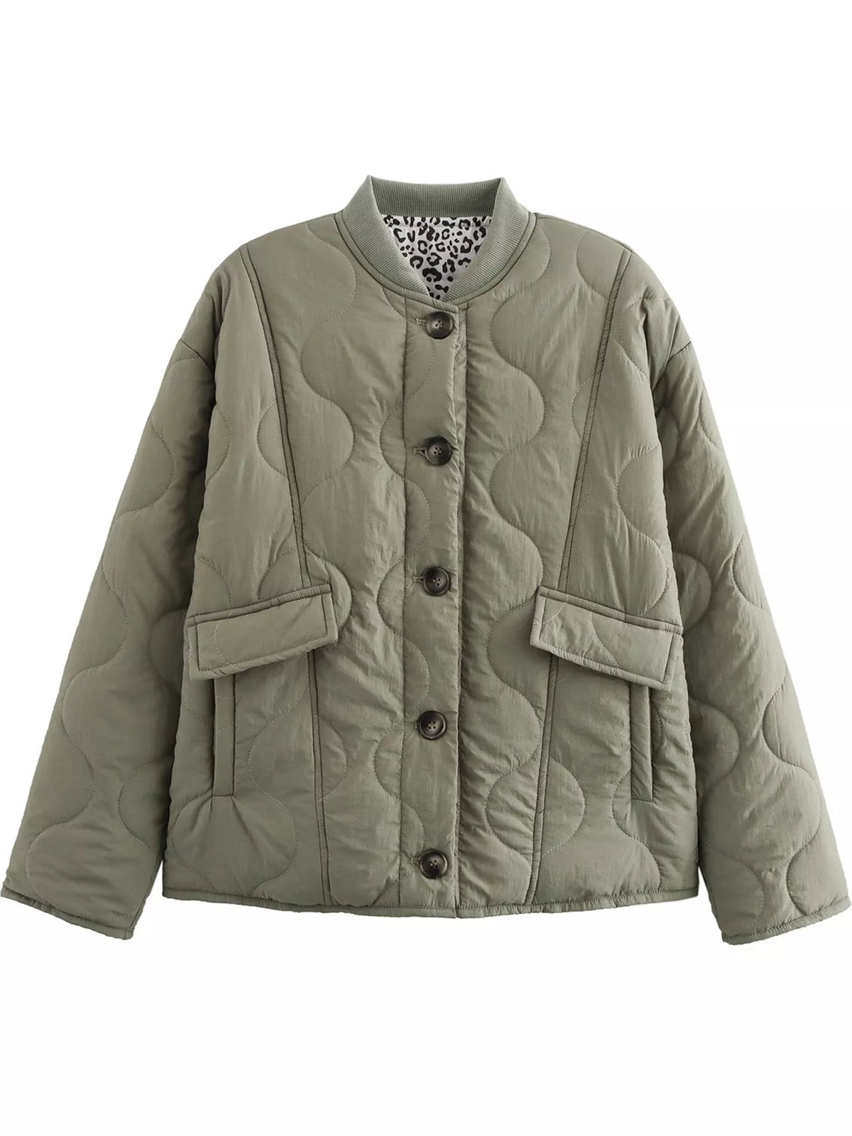 Quilted Button-Up Jacket — garment front