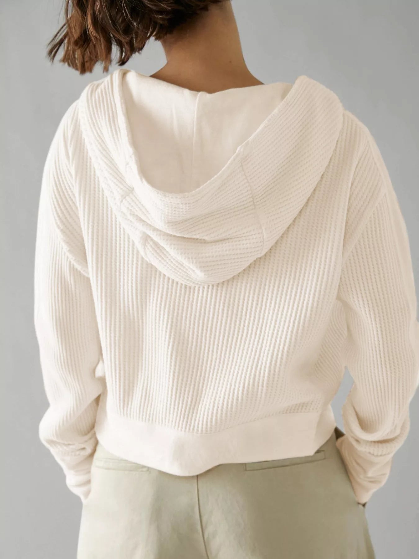 Trendsi Waffle Knit Zip-Up Jacket -