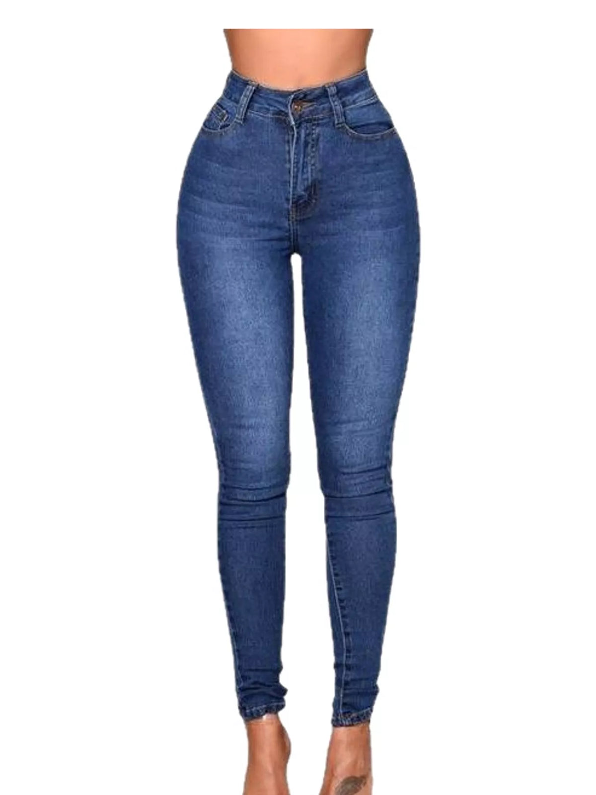Dark Blue high-waisted skinny jeans