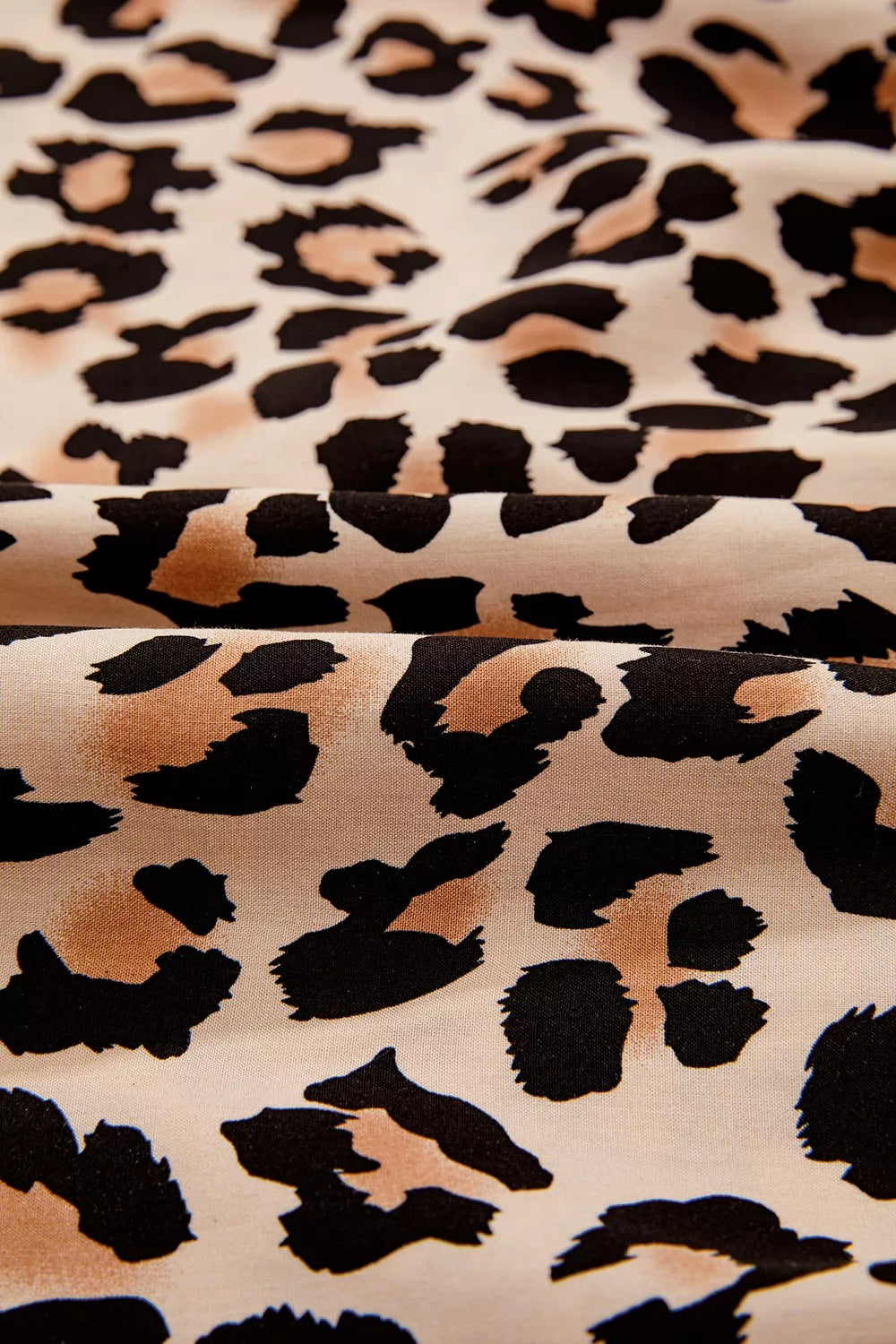 Trendsi Leopard Print Tie-Neck Blouse -