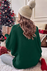 Trendsi Double Take Full Size Merry Christmas Turtleneck Long Sleeve Sweater - Shirts