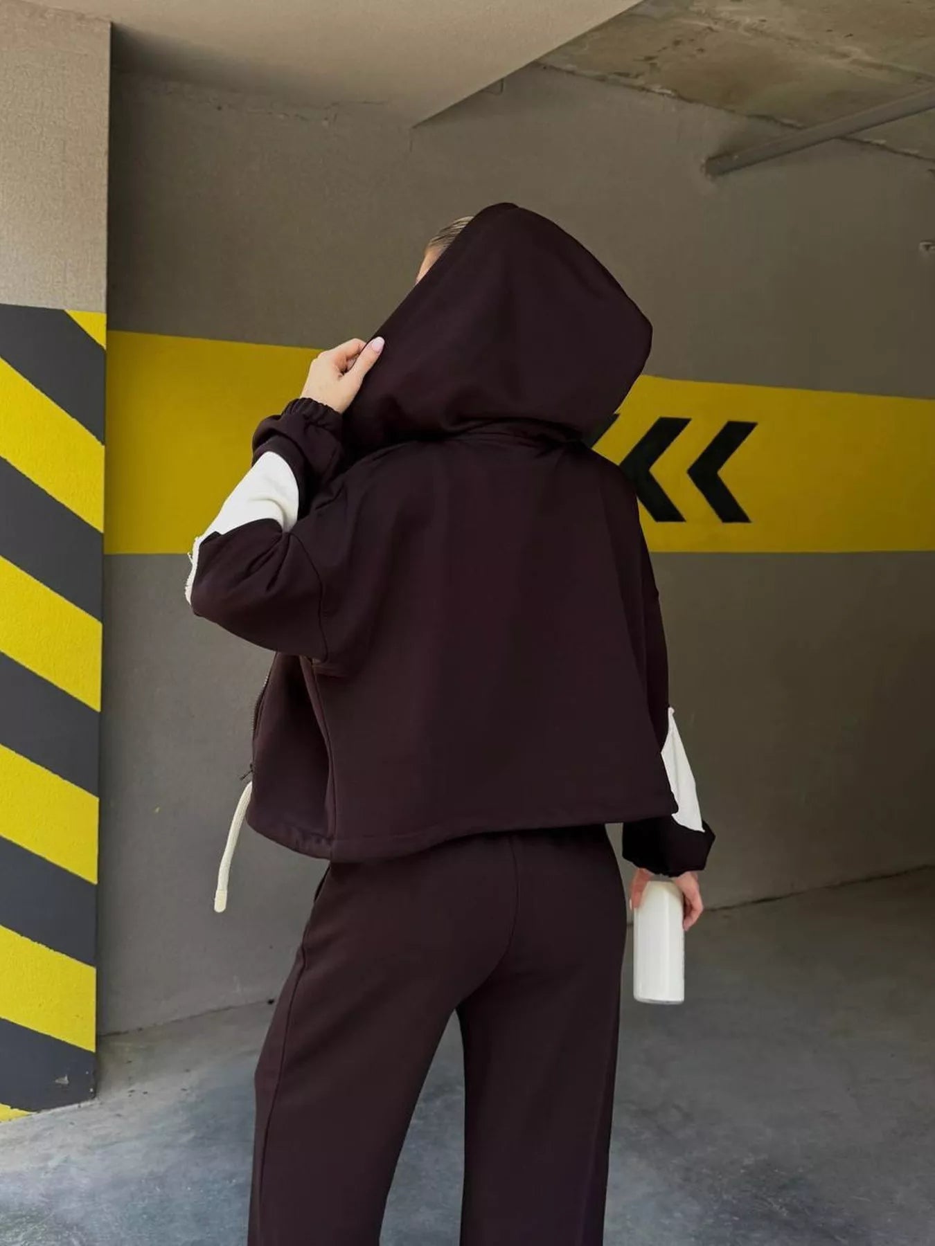 Trendsi Zip Up Hoodie and Wide-Leg Pants Set -