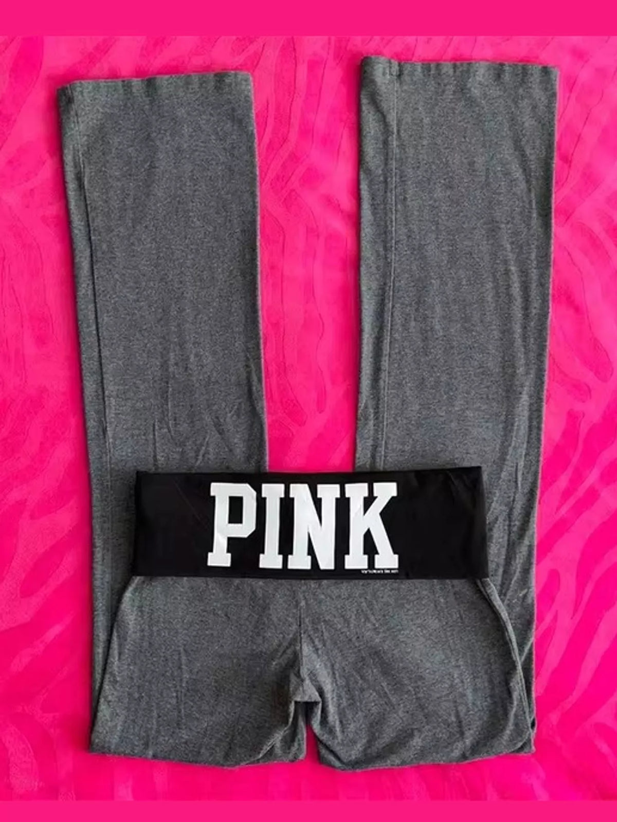 Black 2 fold-over waist flared pants