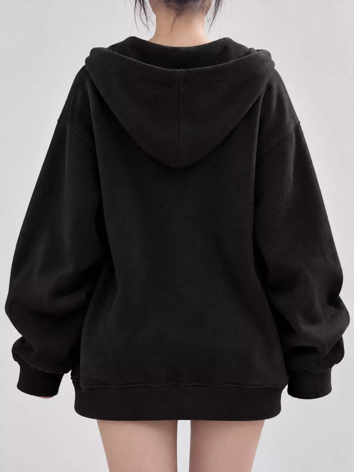 Zip-up hoodie, black back