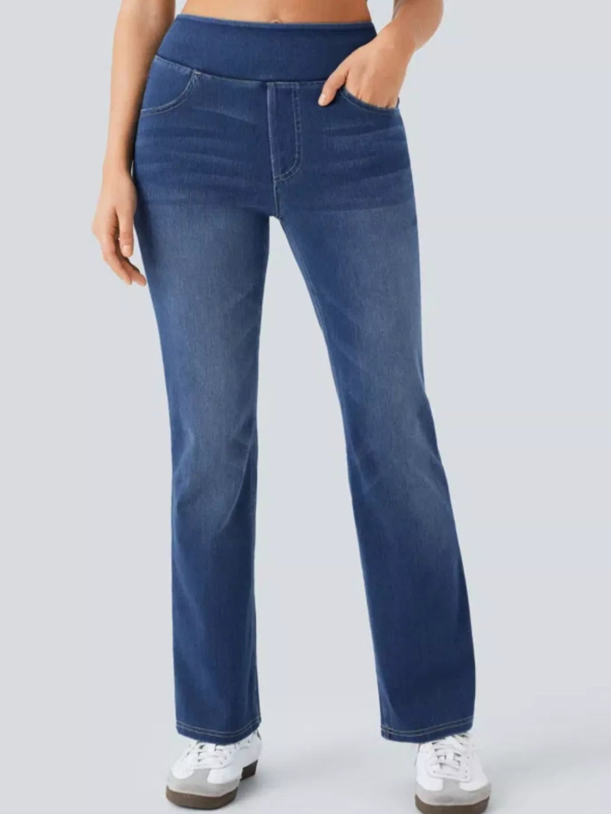 High-Waisted Flared Jeans — front view