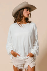 Trendsi BiBi Loop Terry Pull Over With Cut Edge Band -