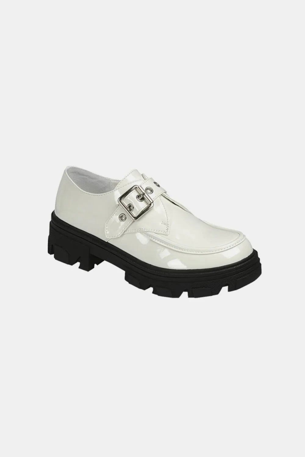 Women's Vegan-Leather Buckled Platform Lug-Sole Loafers — product view 1