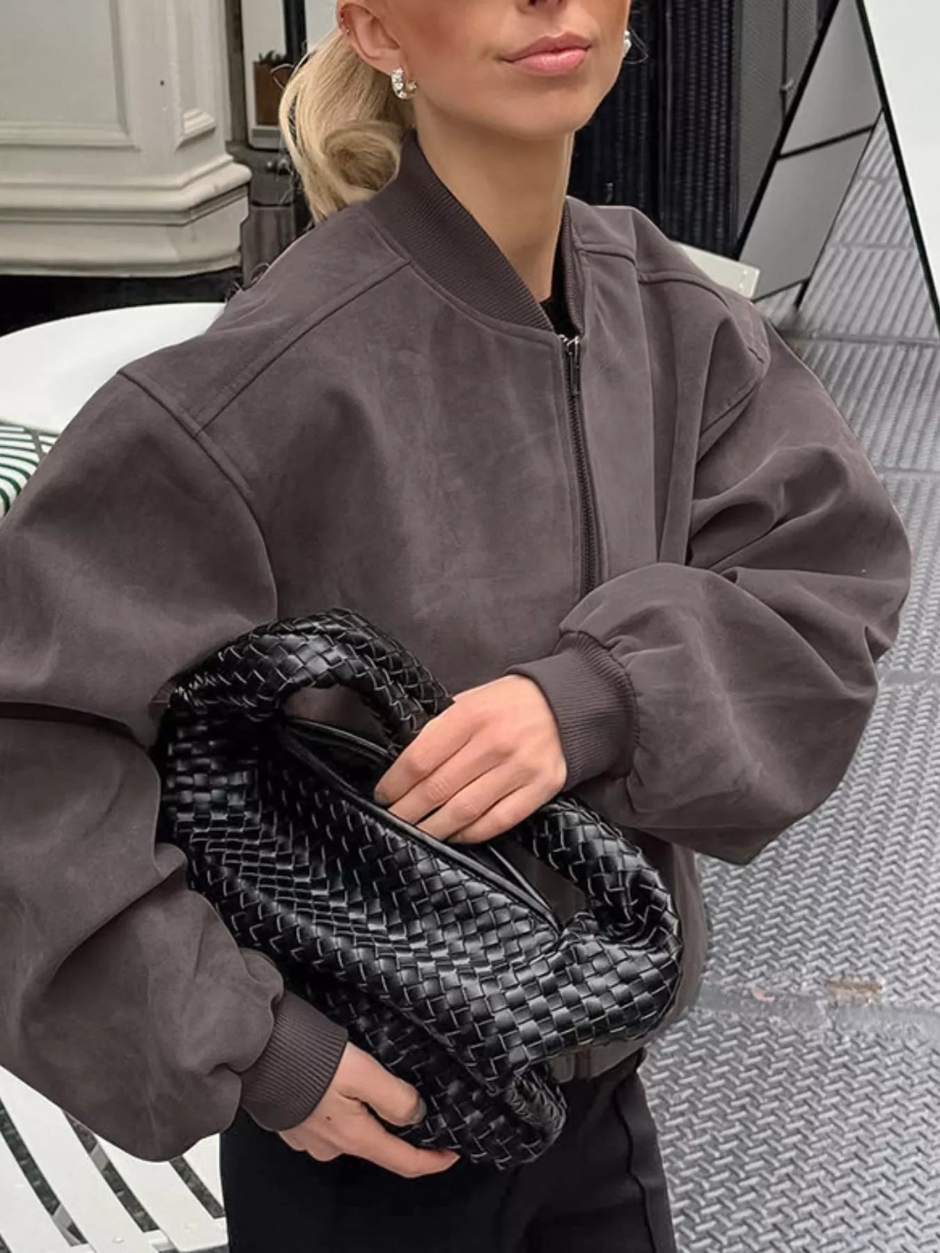 Trendsi Zip Up Dropped Shoulder Jacket -