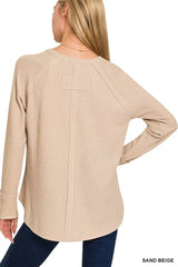Trendsi Zenana Baby Waffle Long Sleeve Top -