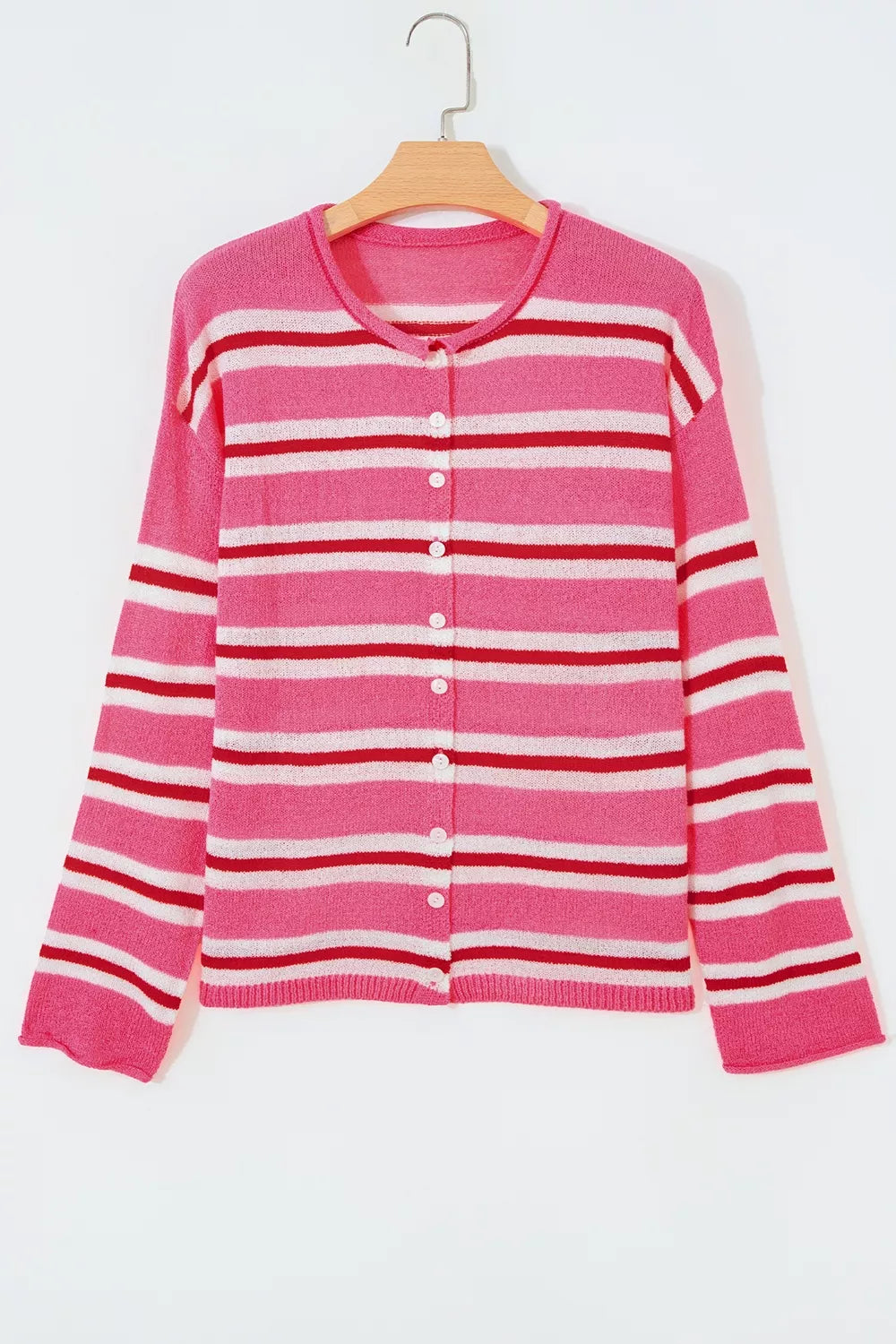 Trendsi Striped Button-Up Cardigan -