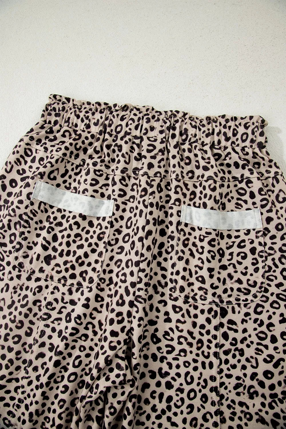 Trendsi Leopard Print Wide-Leg Pants with Drawstring -