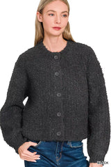 Trendsi Zenana Button Down Wool Cardigan Sweater -