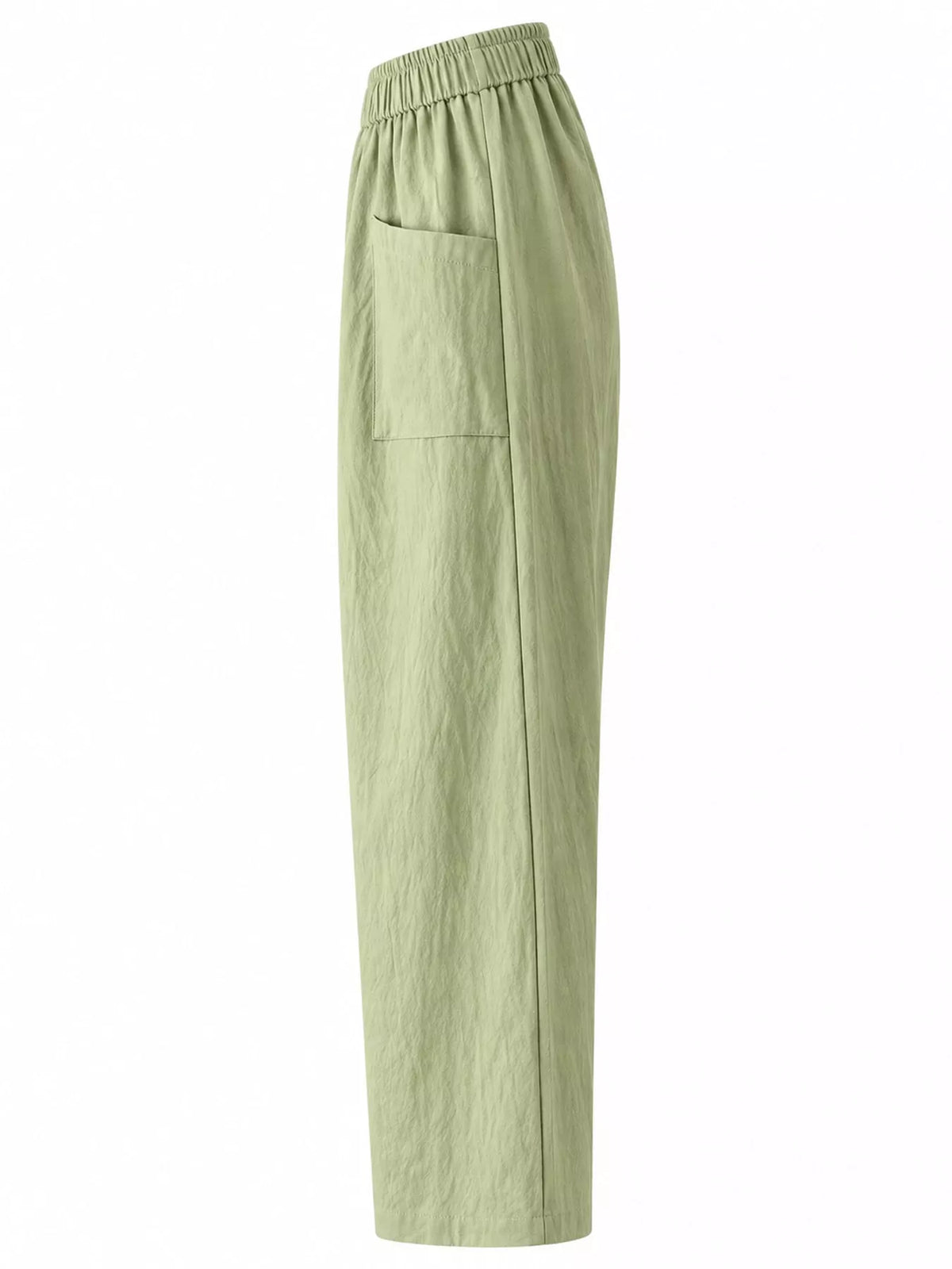 Linen-blend harem pants, green side