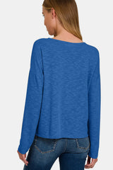 Trendsi Zenana Dropped Shoulder Long Sleeve T-Shirt -