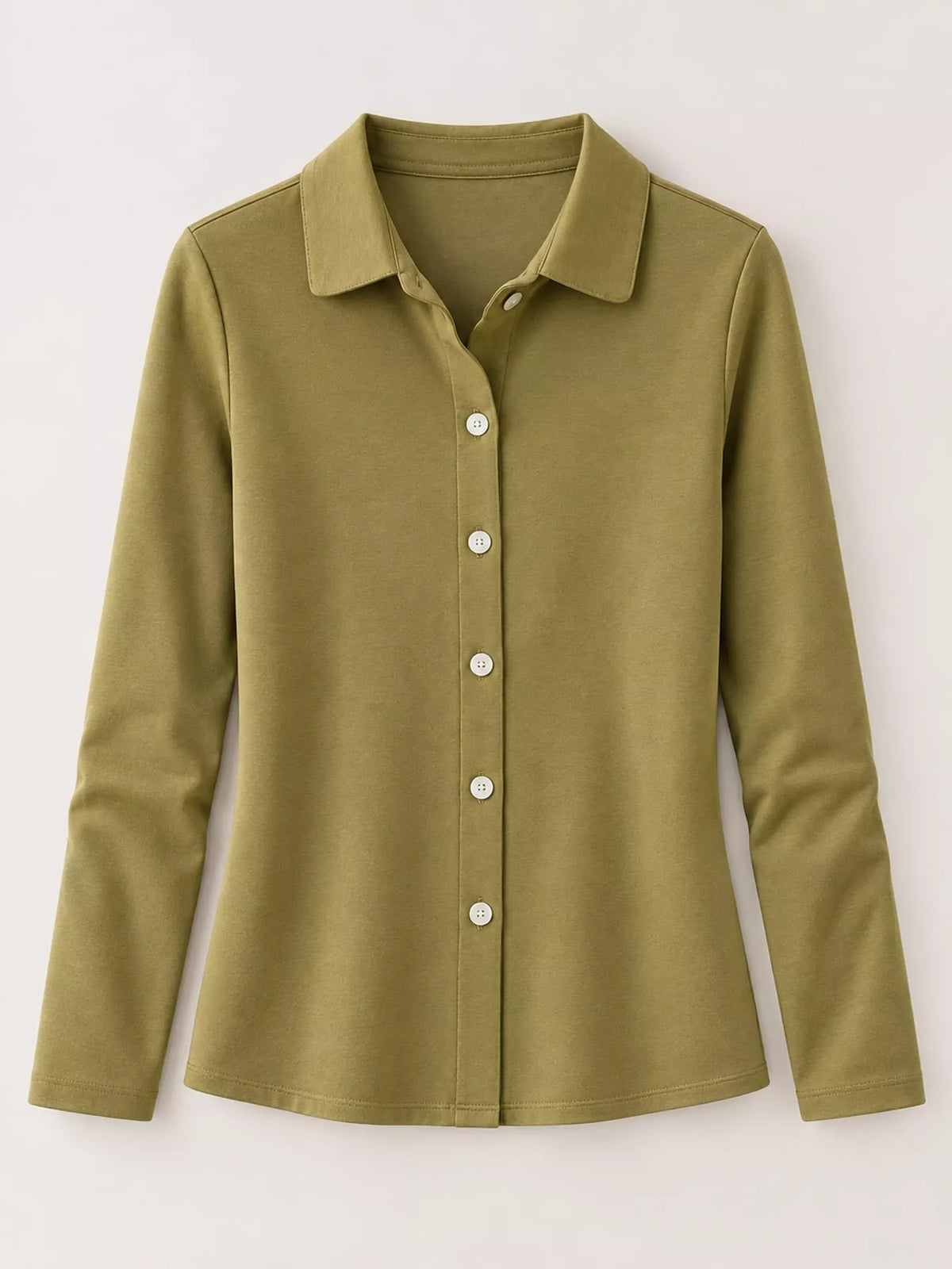 Olive green button-down shirt