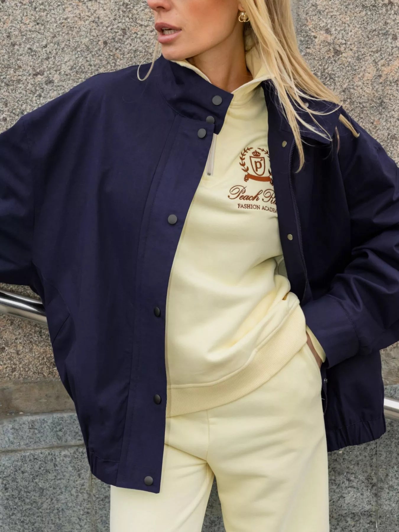 Trendsi Snap Down Dropped Shoulder Jacket -