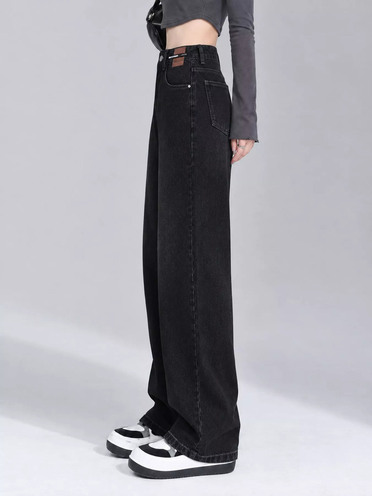 High-Waisted Vintage Wide-Leg Jeans — side view
