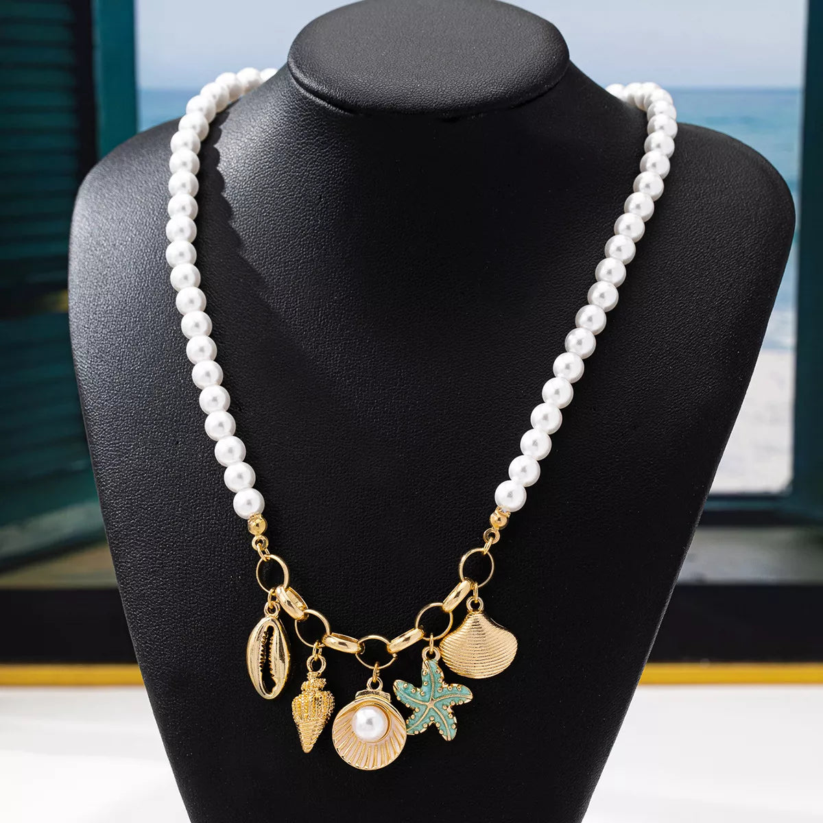 Trendsi Ocean Series Charm Pearl Necklace -