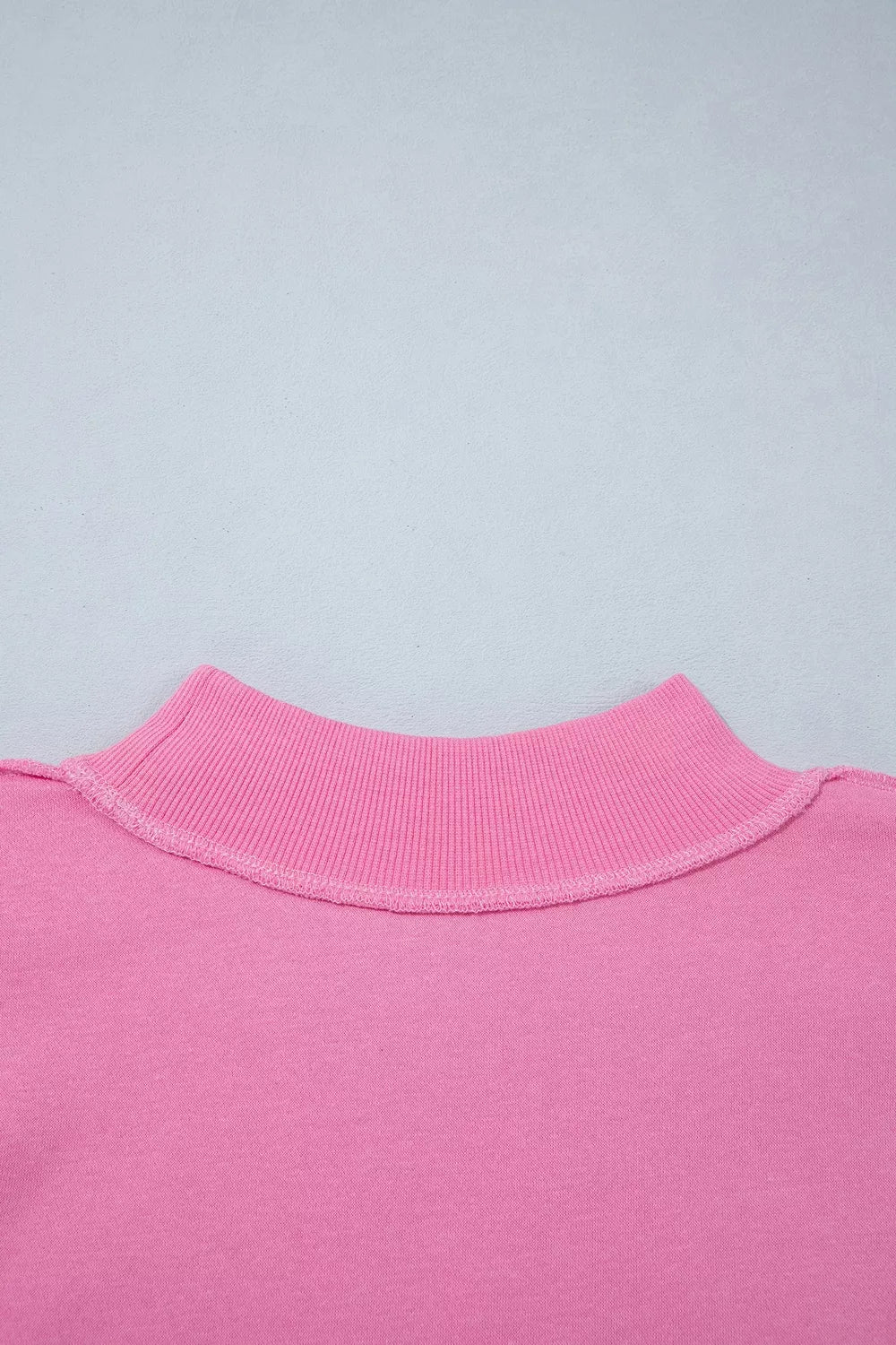 WWJD Embroidered Patch Mock Neck Sweatshirt — construction details
