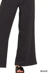 Trendsi Zenana Cotton Slub Wide Leg Pants -