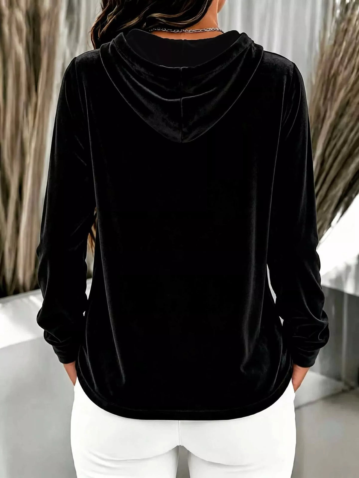 Trendsi Full Size Drawstring Button Detail Hoodie Plus Size -