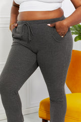 Trendsi Blumin Apparel Full Size Easy Living Ribbed Joggers -
