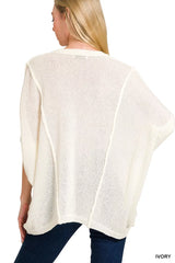 Trendsi Zenana Drop Shoulder Short Sleeve Knit Top -