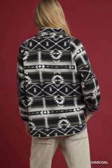 Trendsi Umgee Aztec Print Sherpa Pullover -