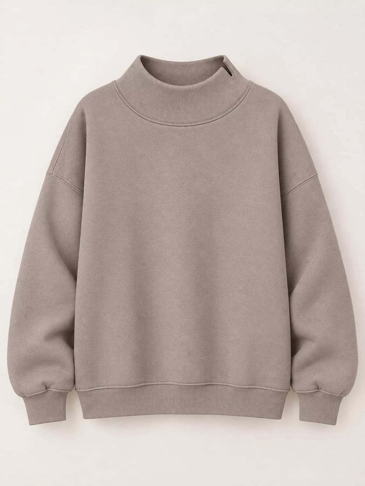 Oversized sweatshirt, taupe flat lay