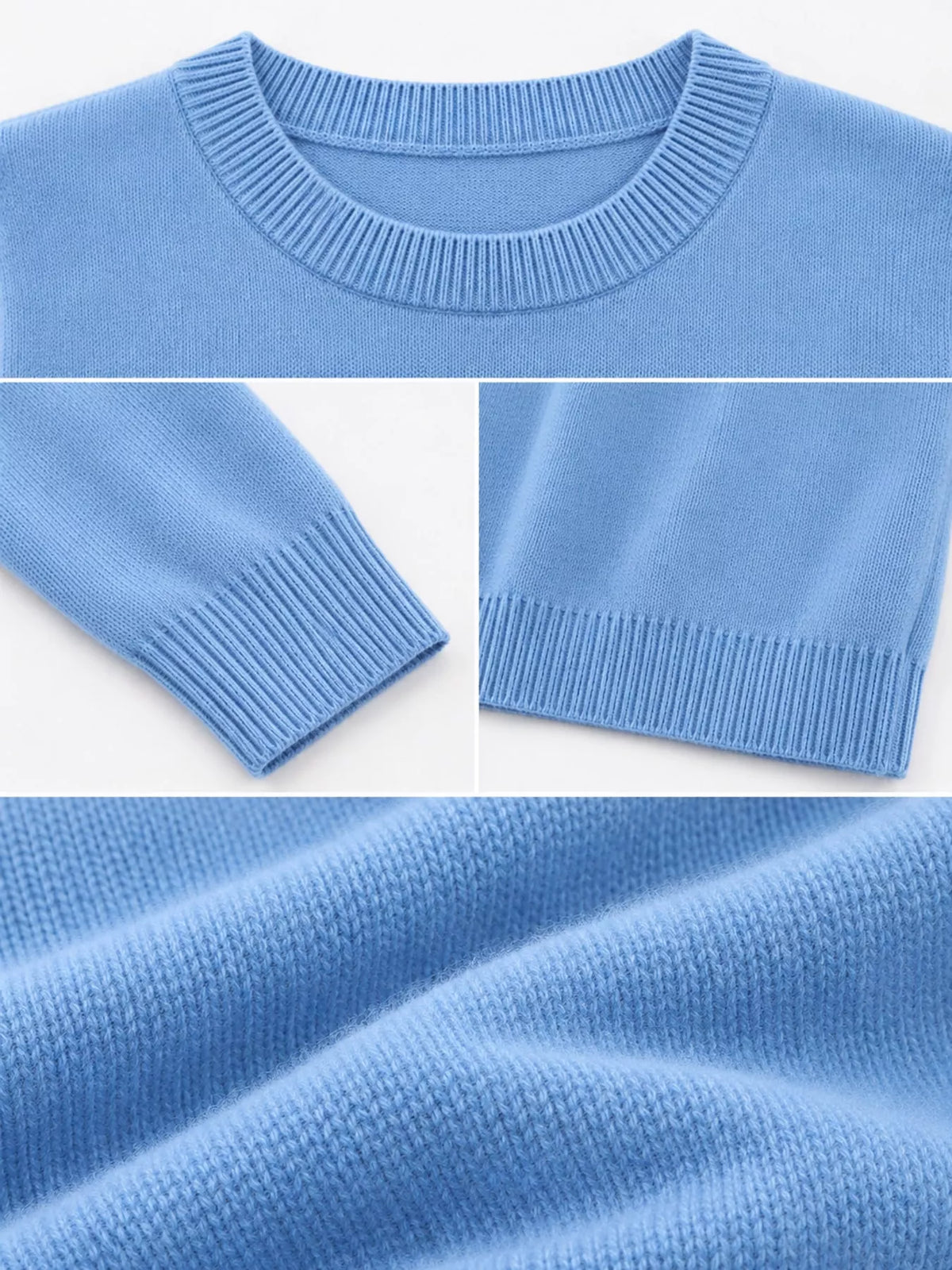 Crew Neck Long Sleeve Sweater — garment construction details