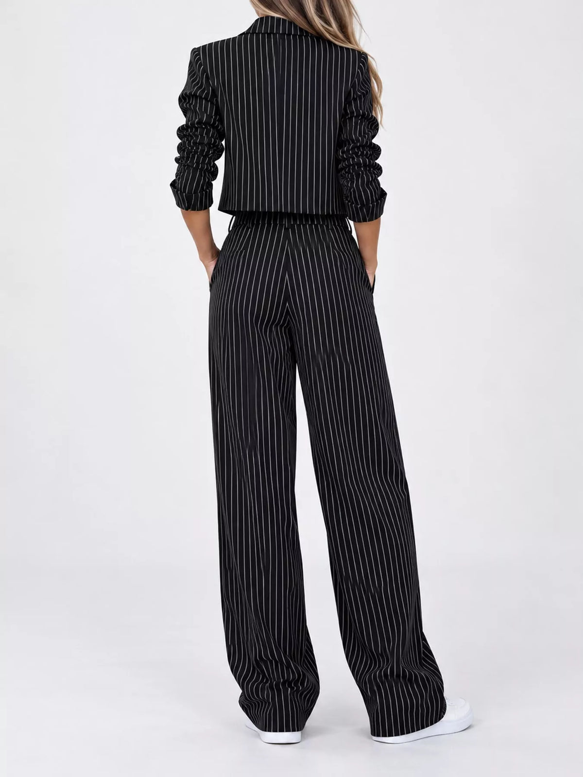 and Wide-Leg Pants Two-Piece Set — back view