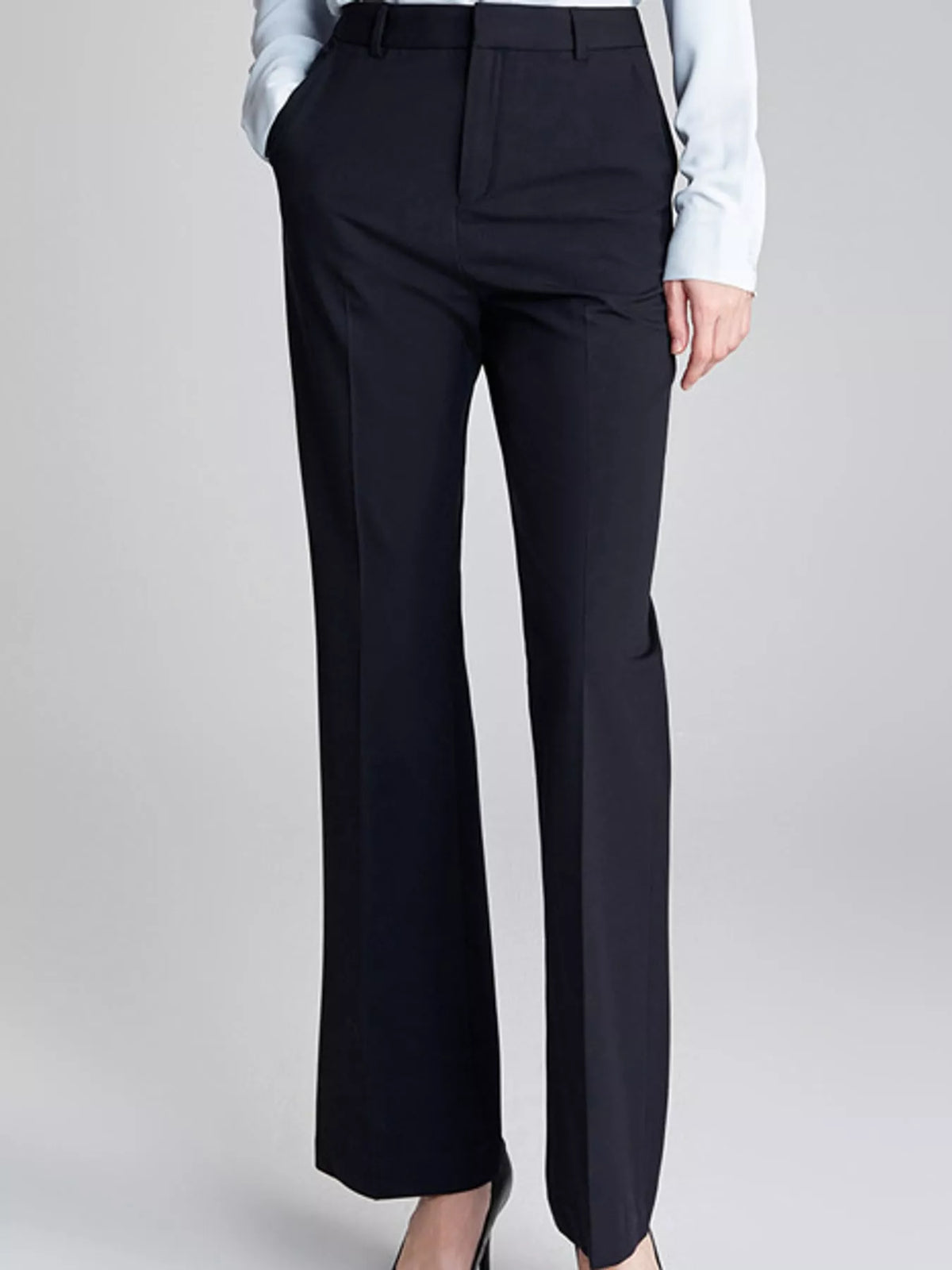 Straight-leg pants, navy front