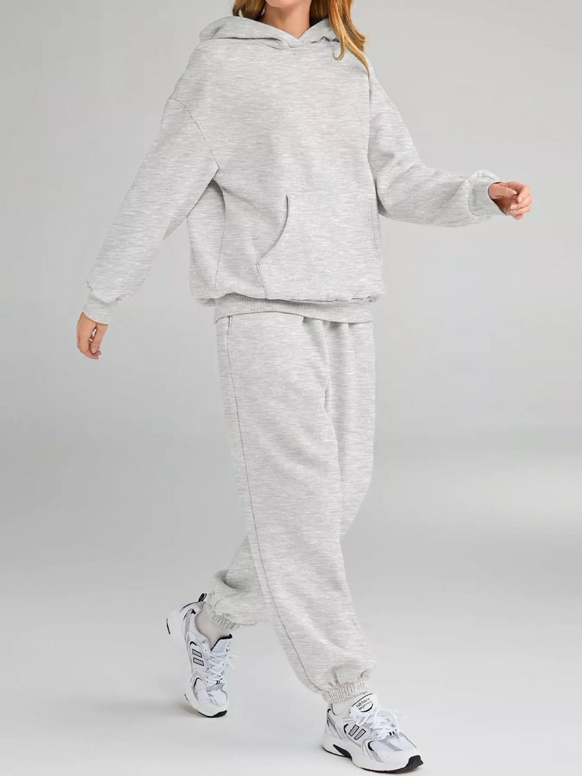 Kangaroo Pocket Hoodie and Joggers Set — front view