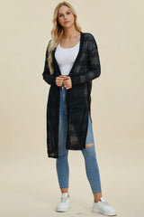 Trendsi Double Take Full Size Open Front Longline Cardigan -