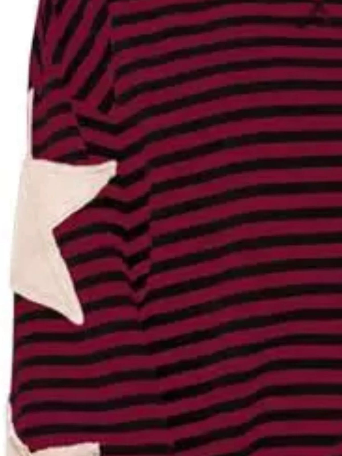 Burgundy Star-Patch Striped Oversized Sweatshirt star and stripe detail