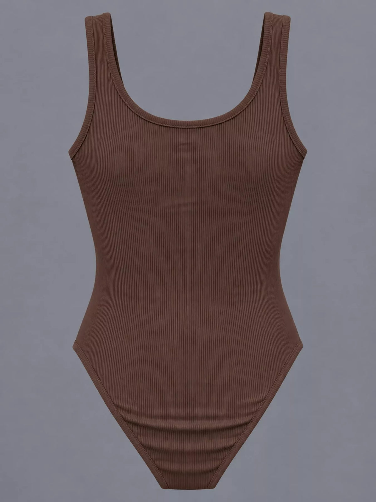 Ribbed bodysuit, brown front