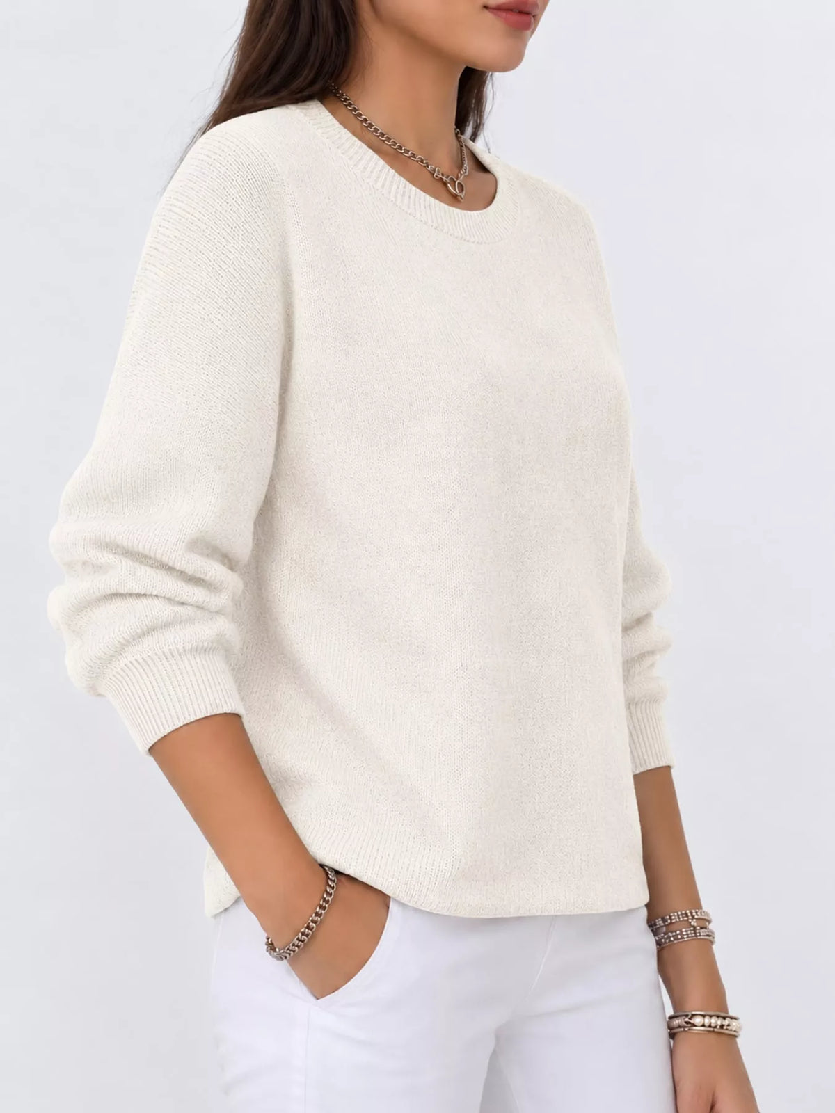 Apricot crew neck sweater