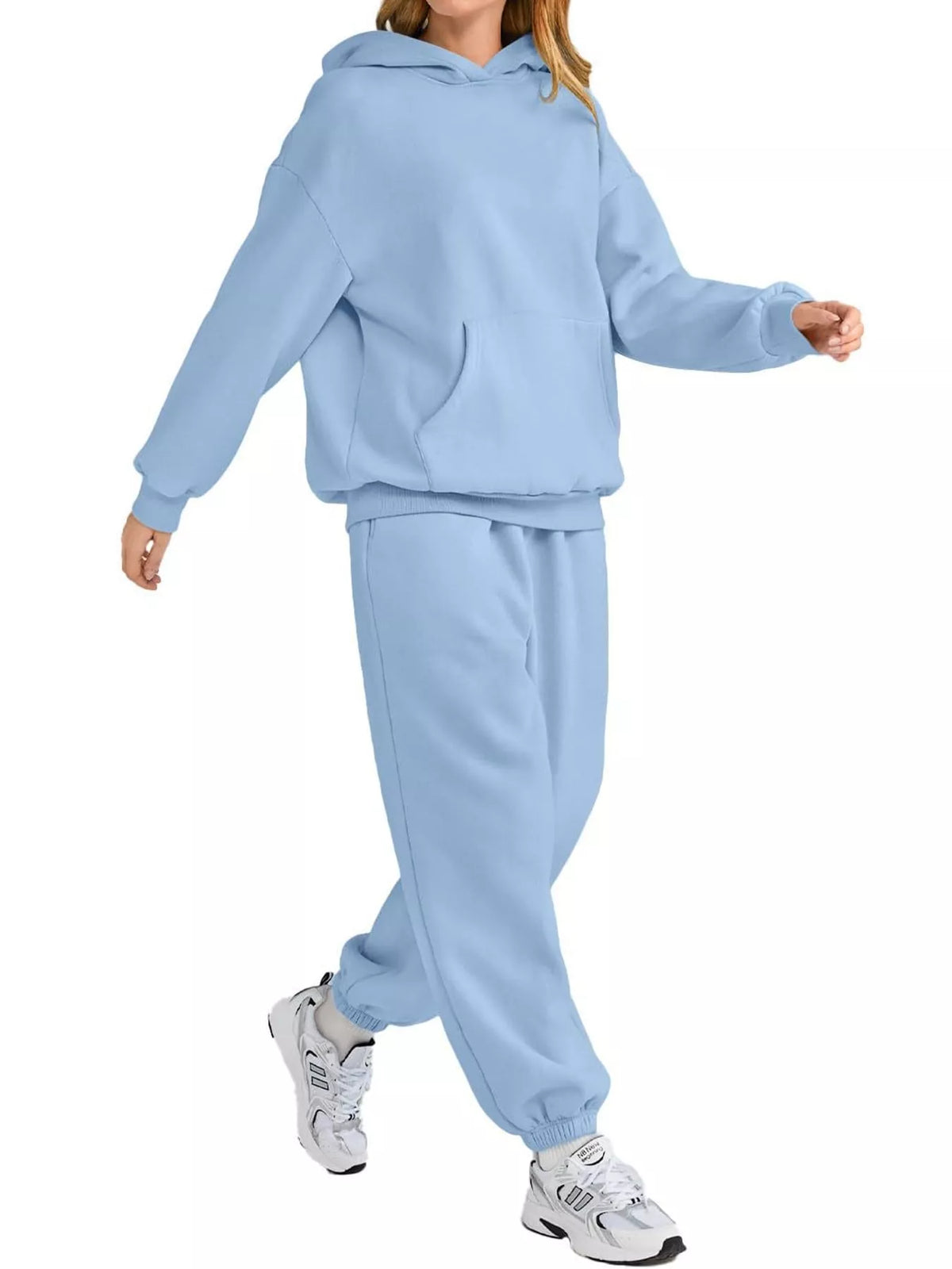 Kangaroo Pocket Hoodie and Joggers Set — front view