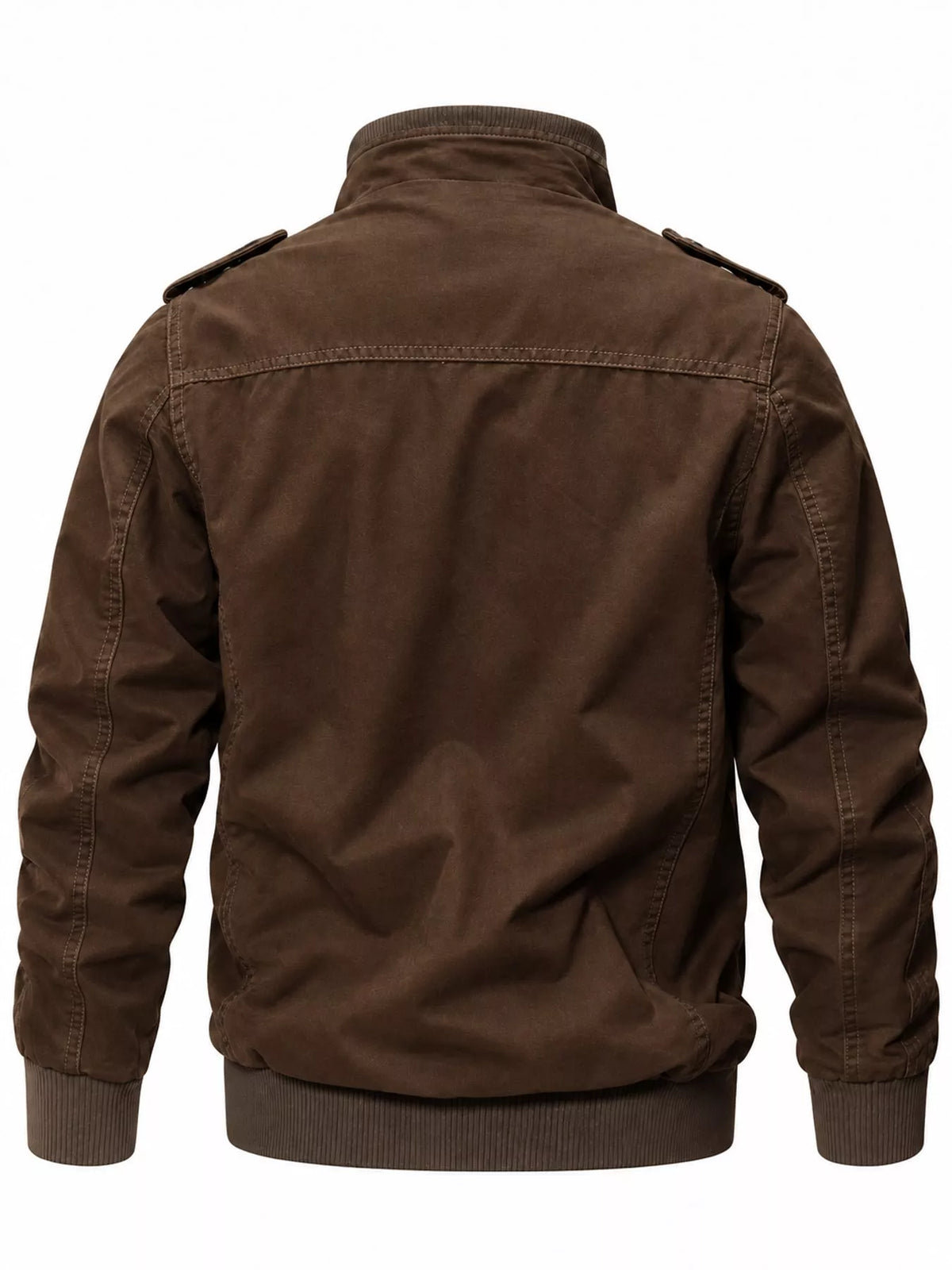 Multi-Pocket Tactical Bomber Jacket — back view