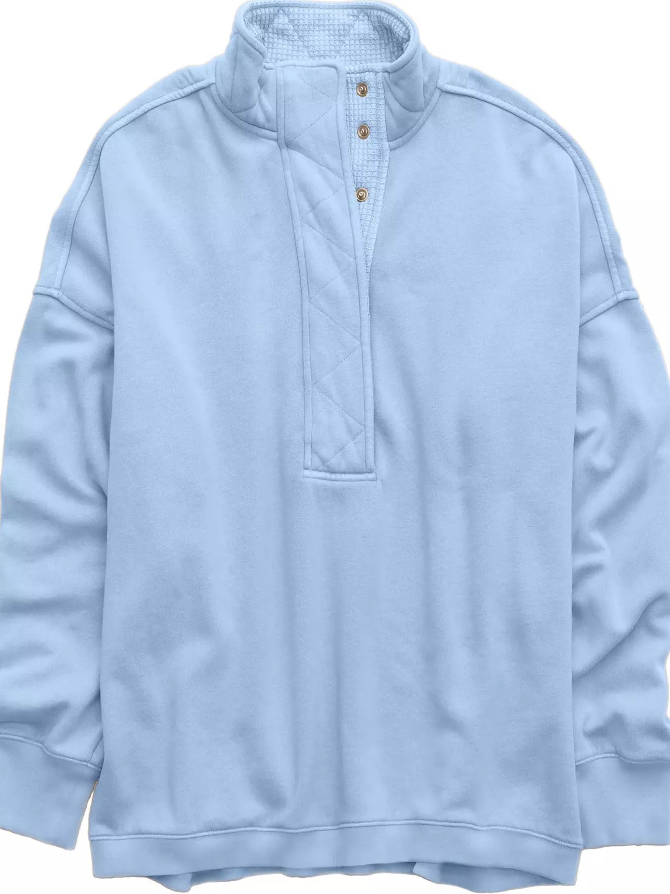 Trendsi Half Snap Dropped Shoulder Sweatshirt -