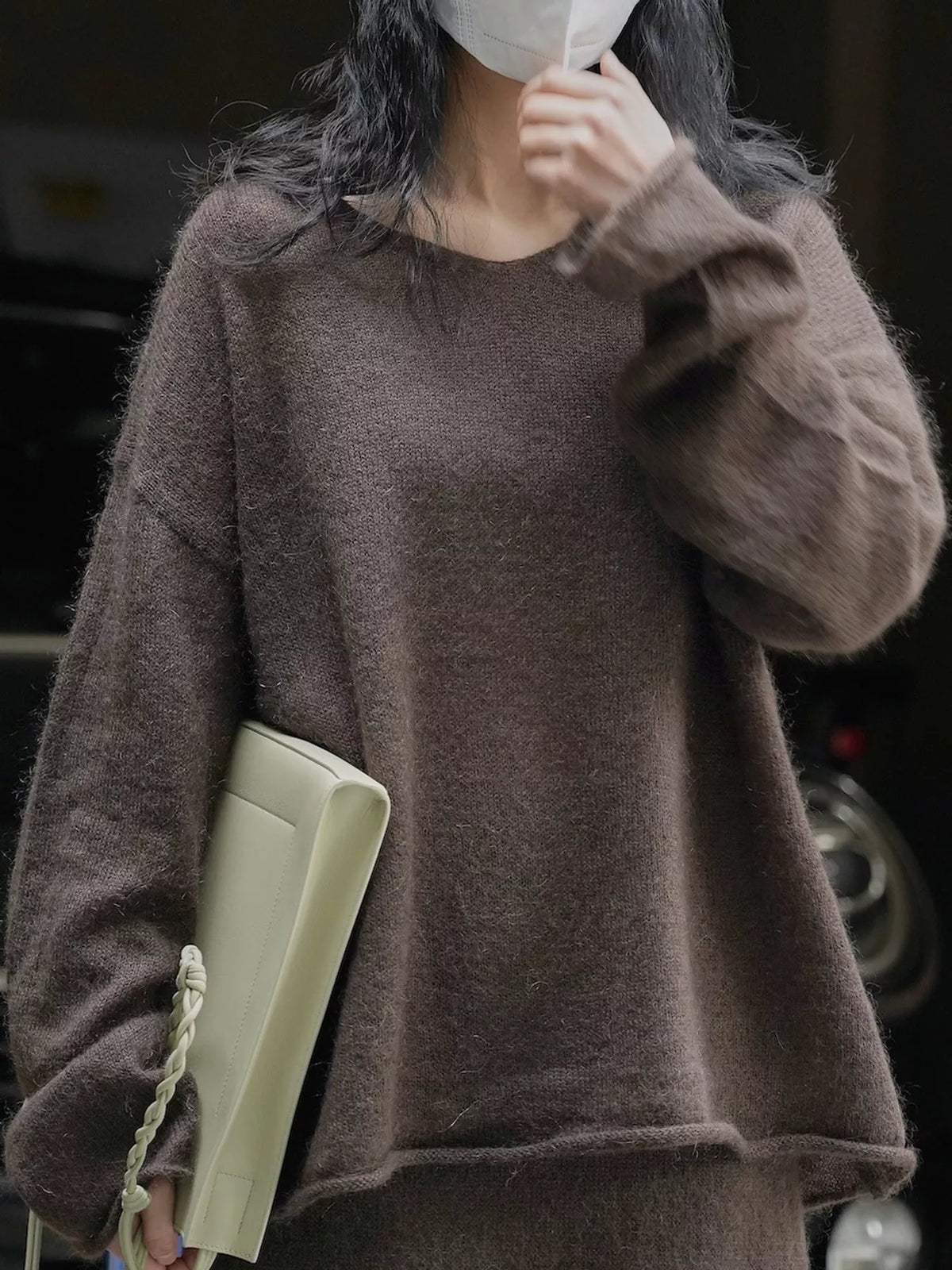 Brown round neck sweater