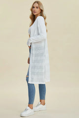 Trendsi Double Take Full Size Open Front Longline Cardigan -