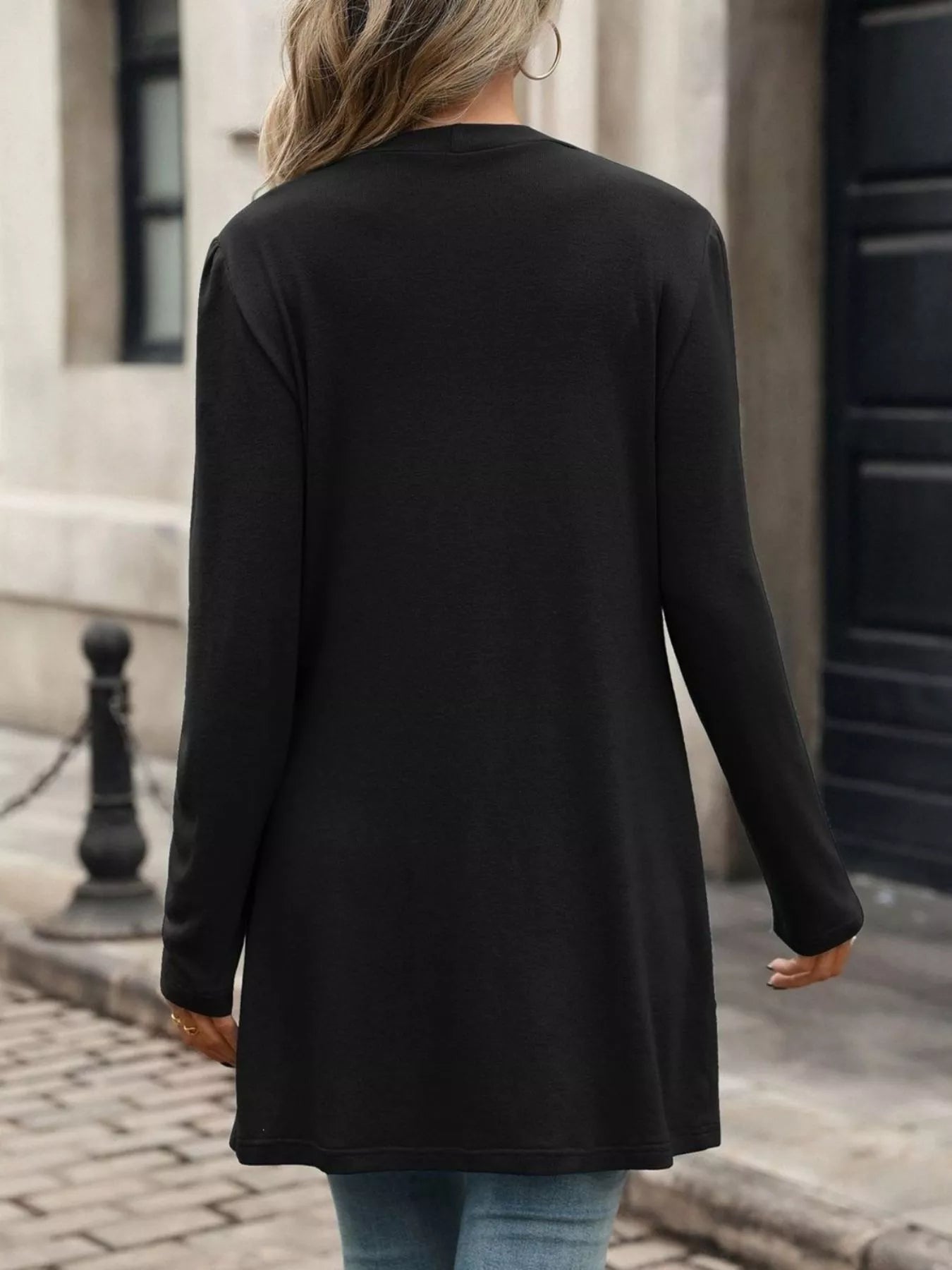Trendsi V-Neck Button-Up Long Sleeve Cardigan with Pockets -
