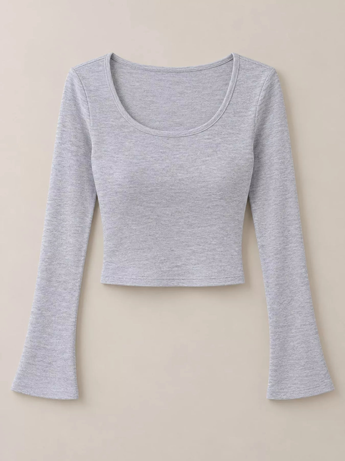 Gray u-neck cropped t-shirt