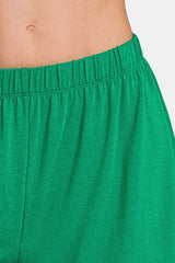 Trendsi Zenana Button Down Short Sleeve Top and Shorts Lounge Set -