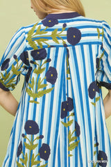 Trendsi Umgee Mix Floral Stripe Contrast Dress -
