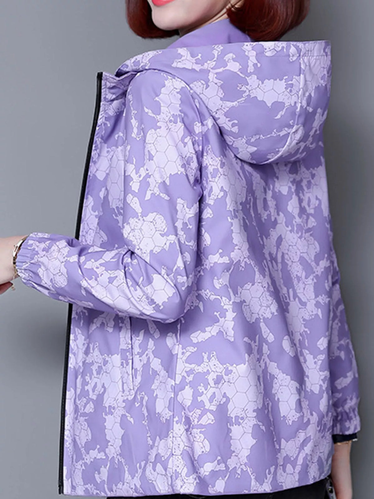Zip-Up Hooded Jacket — back view