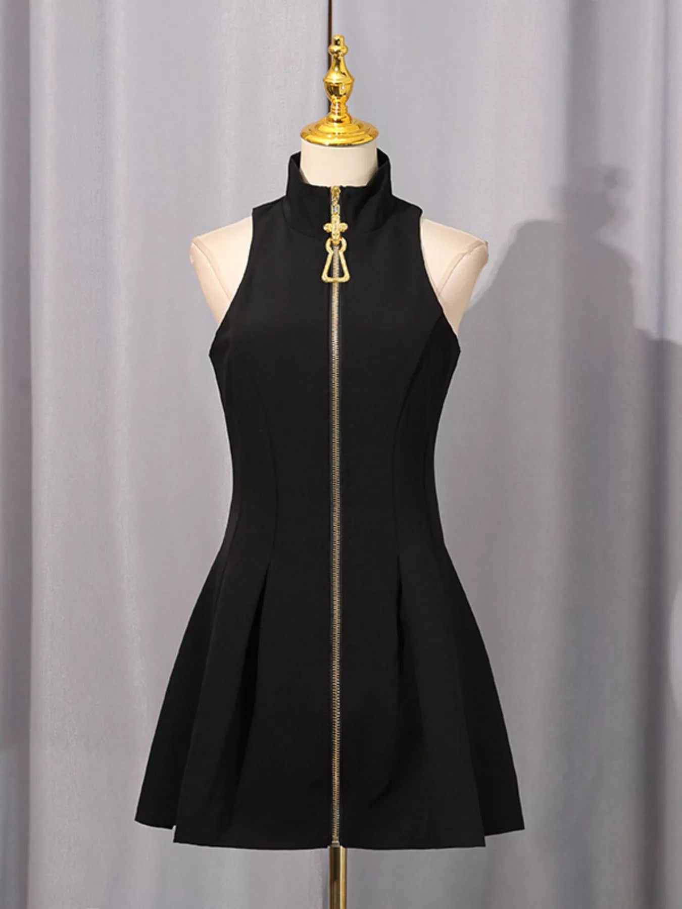 Trendsi Zip Up Sleeveless Mini Dress -
