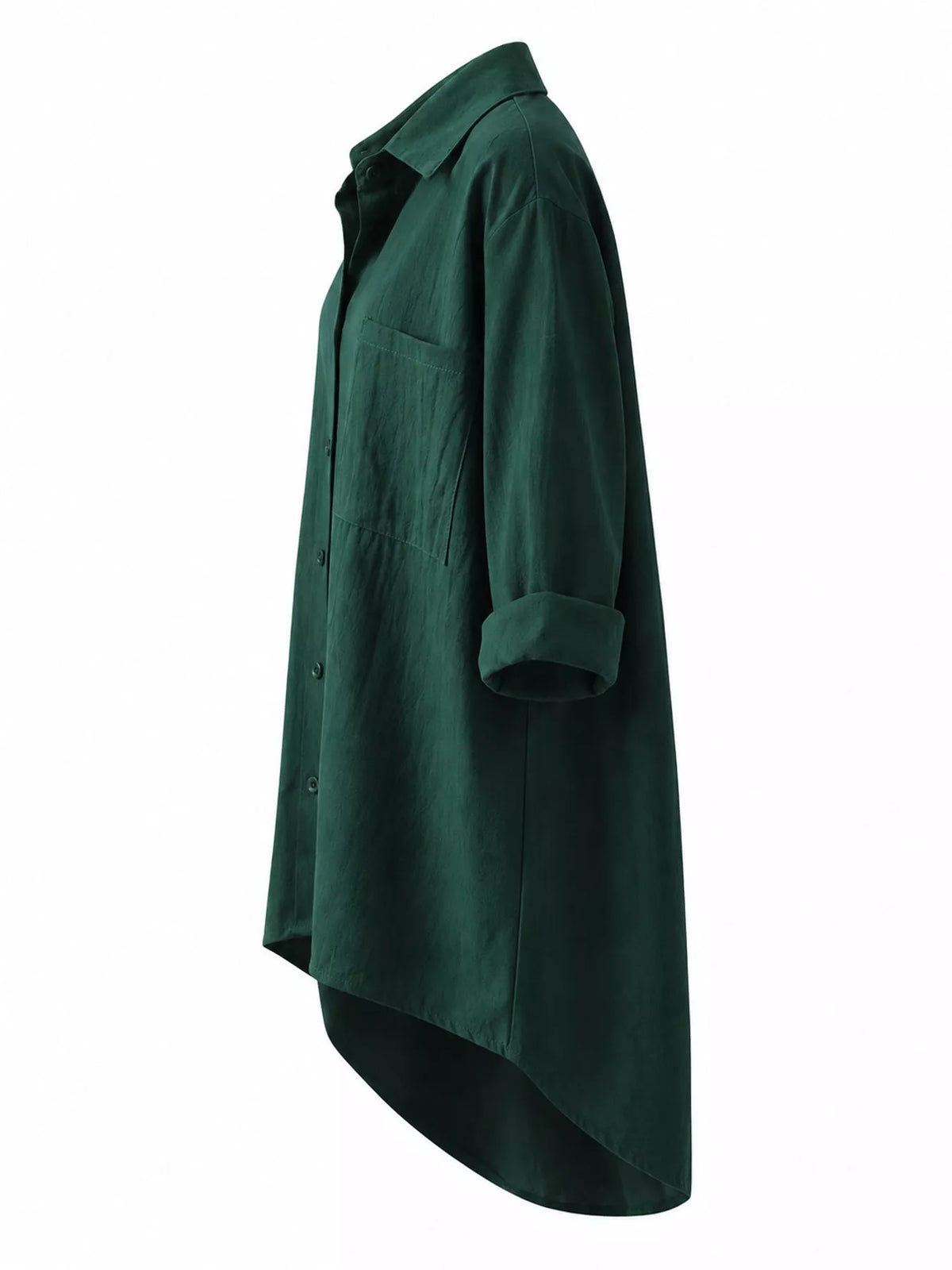 Cotton chest-pocket shirt, green side